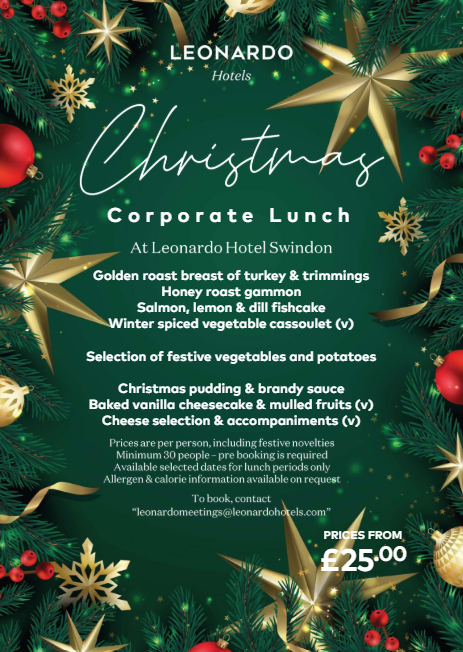 Christmas Corporate Lunch at The Leonardo Swindon