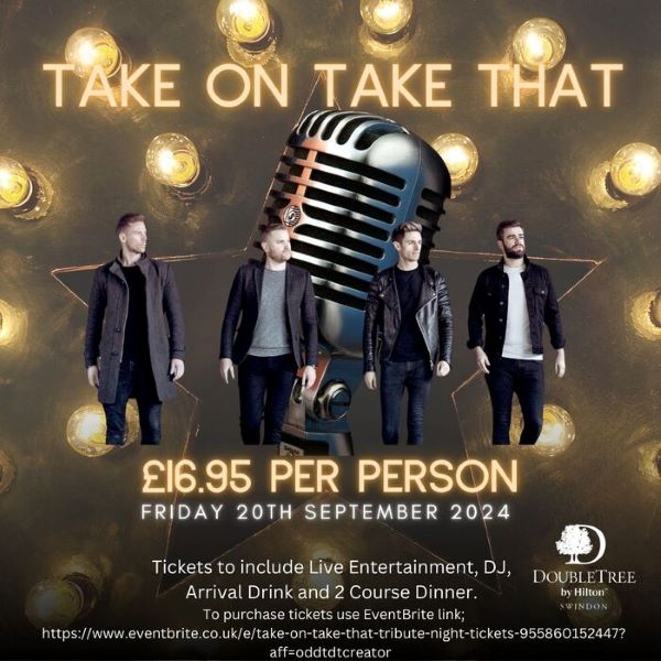 Take On Take That at The DoubeTree By Hilton Swidon