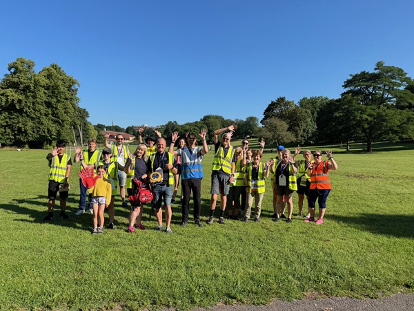 Debbie and John Williams with Adam Freeman and some of the junior parkrun